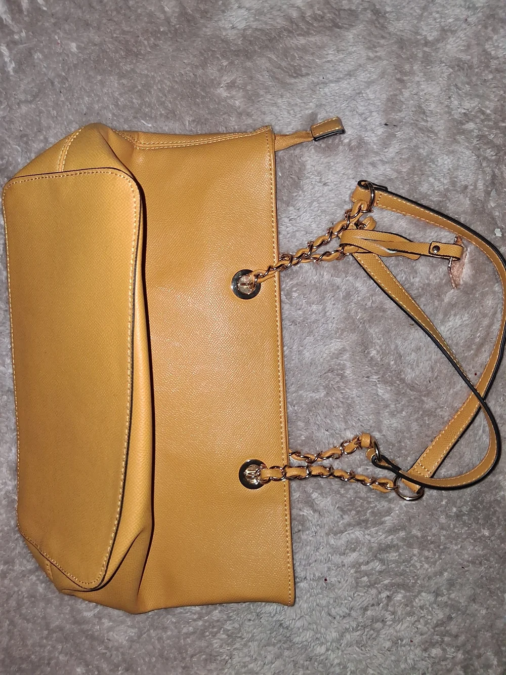Aldo Mustard Yellow Chain-Strap Satchel